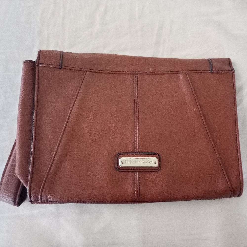 Steve Madden Leather Clutch Wristlet Purse